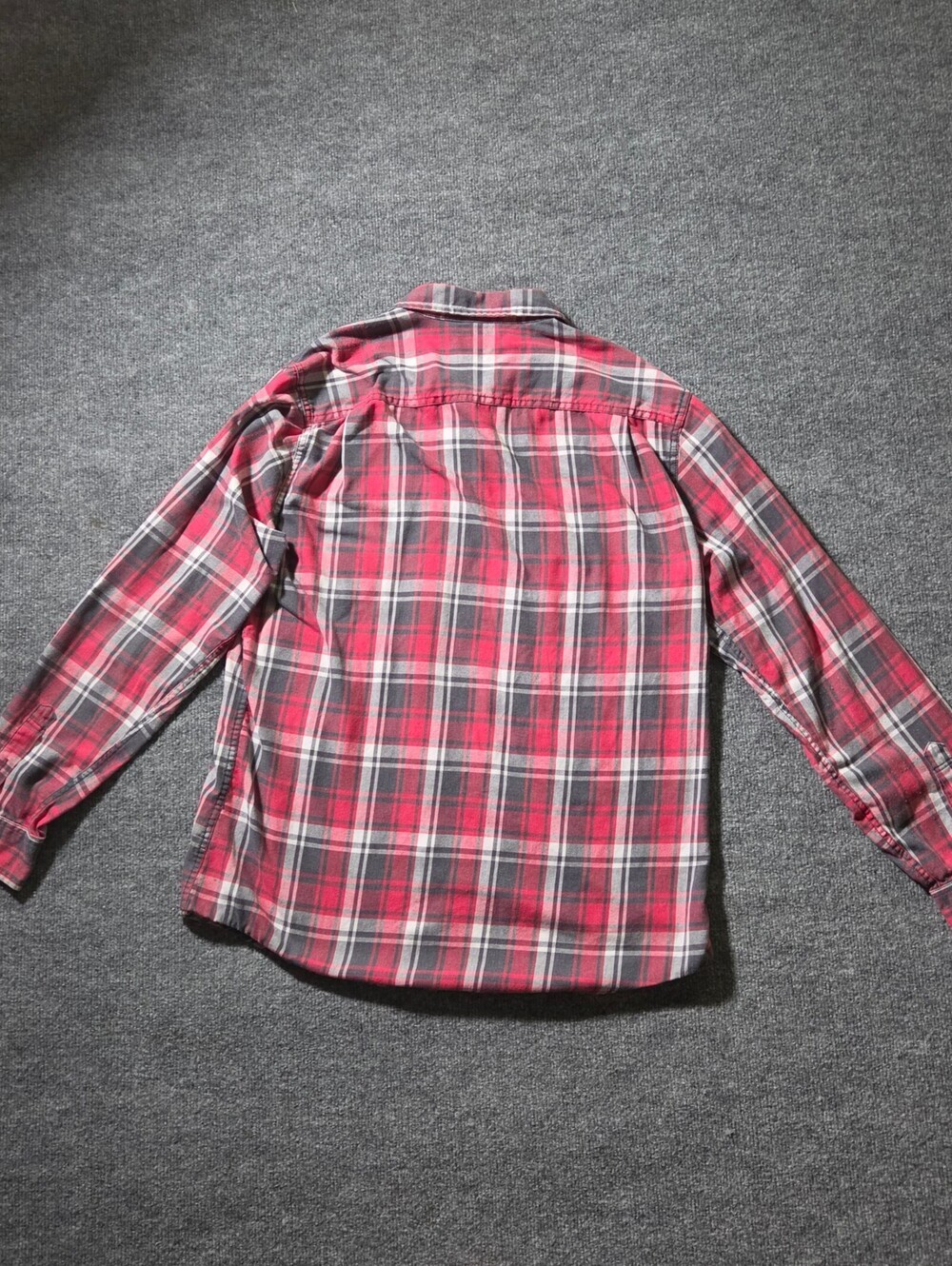 Weatherproof Vintage Red Gray Plaid Button-Up Shirt Large - Picture 9 of 12